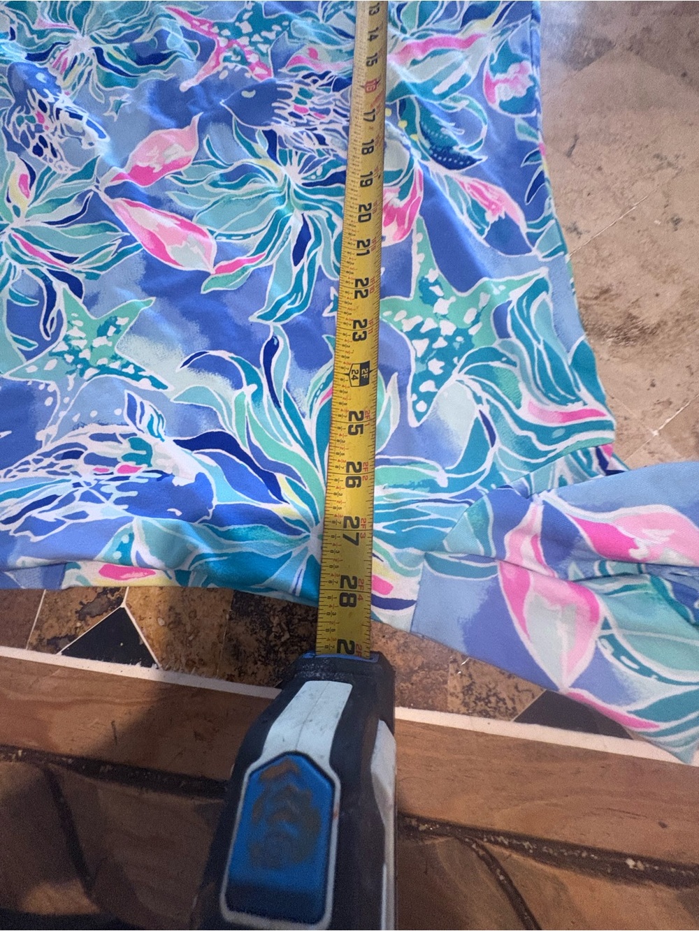 Lilly Pulitzer XL Blue Tropical Floral Tunic Dress EUC - Picture 5 of 6